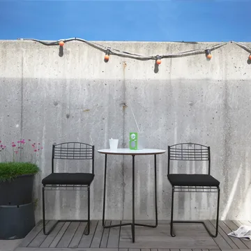Mesa High Tech - Blanco-estructura negra, Ø60 cm - Grythyttan Stålmöbler