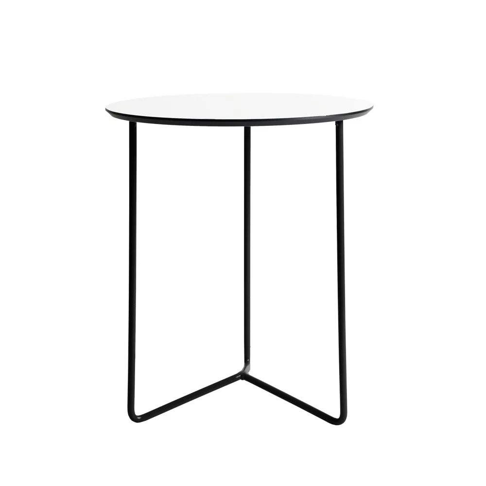 Mesa High Tech, Blanco-estructura negra, Ø60 cm Grythyttan Stålmöbler