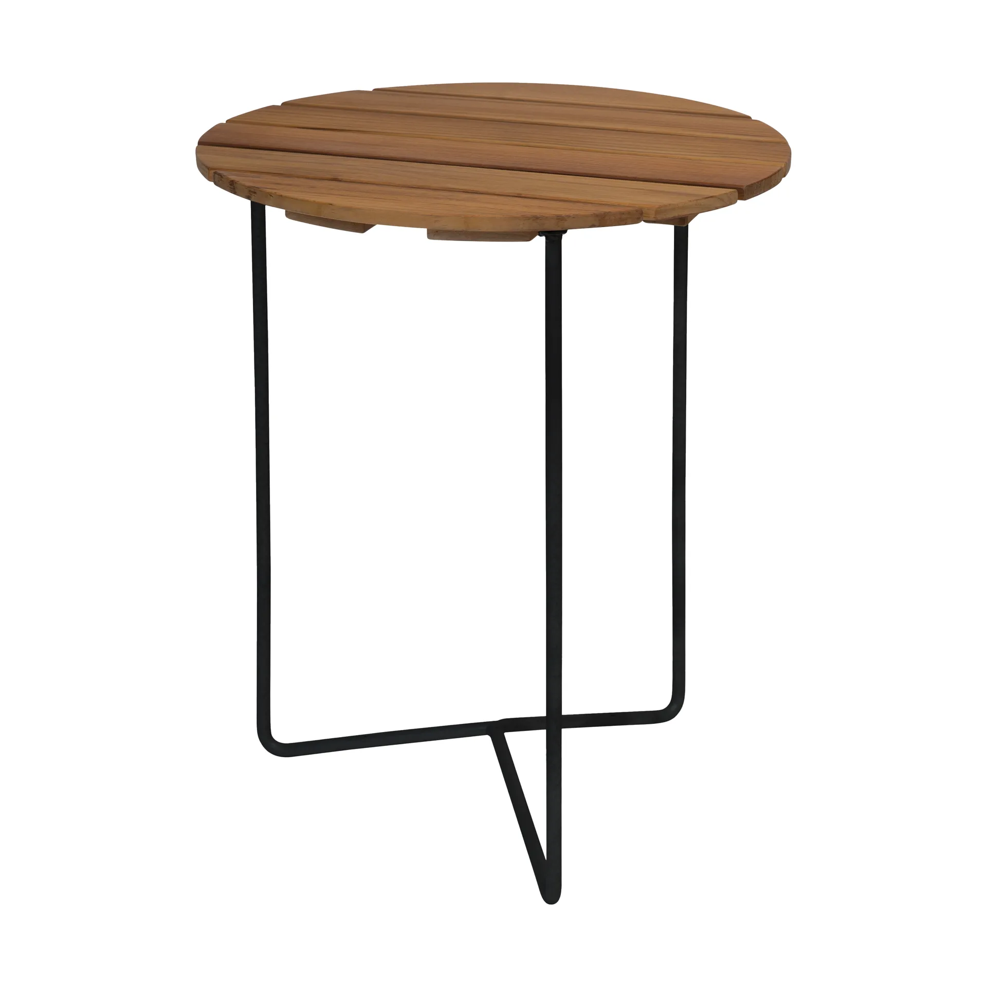 Mesa Table 6B Ø60 cm, Teca sin tratar-negro Grythyttan Stålmöbler