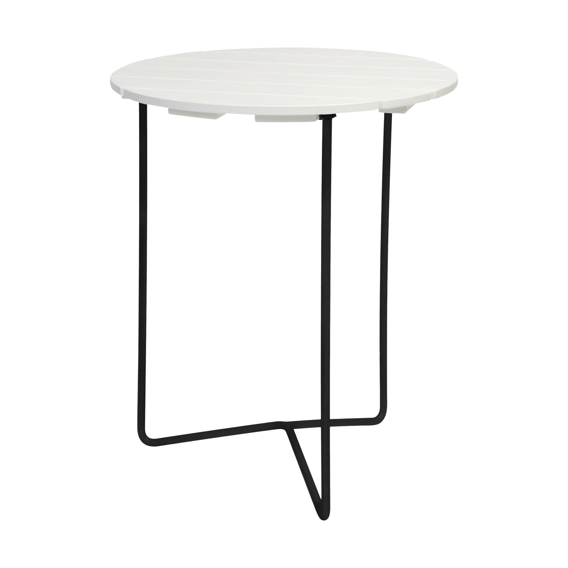 Mesa Table 6B, Roble tratado blanco-negro, Ø60 cm Grythyttan Stålmöbler
