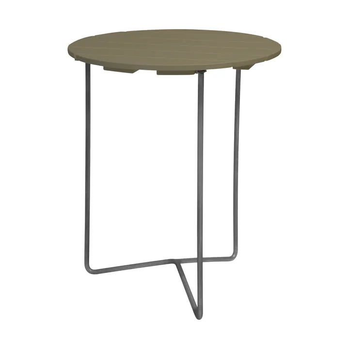 Mesa Table 6B - Verde claro roble-acero galvanizado, Ø60 cm - Grythyttan Stålmöbler