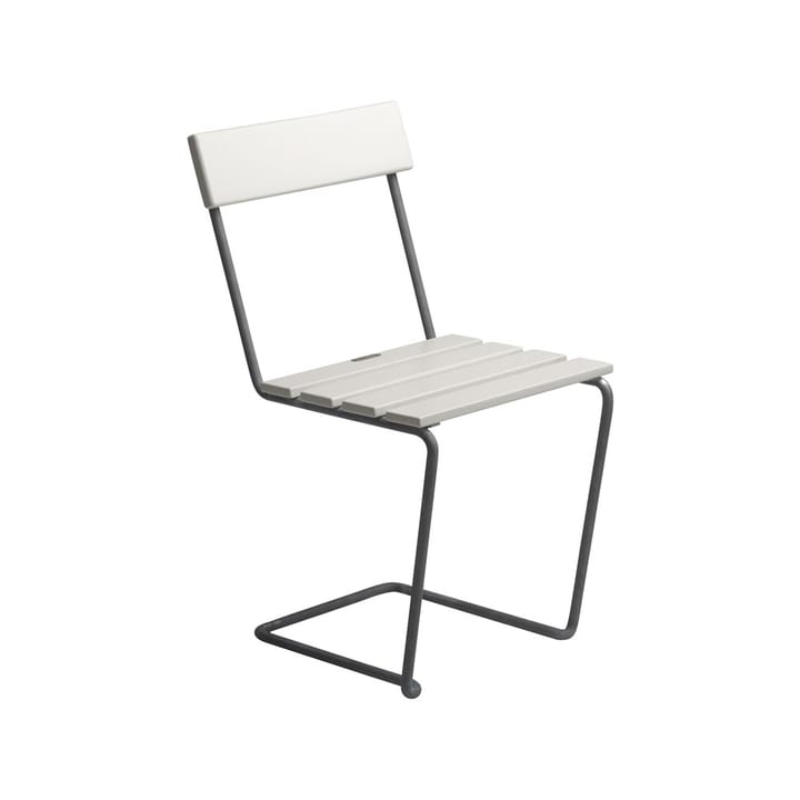 Silla 1 - Roble lacado blanco-galvanizado en caliente - Grythyttan Stålmöbler