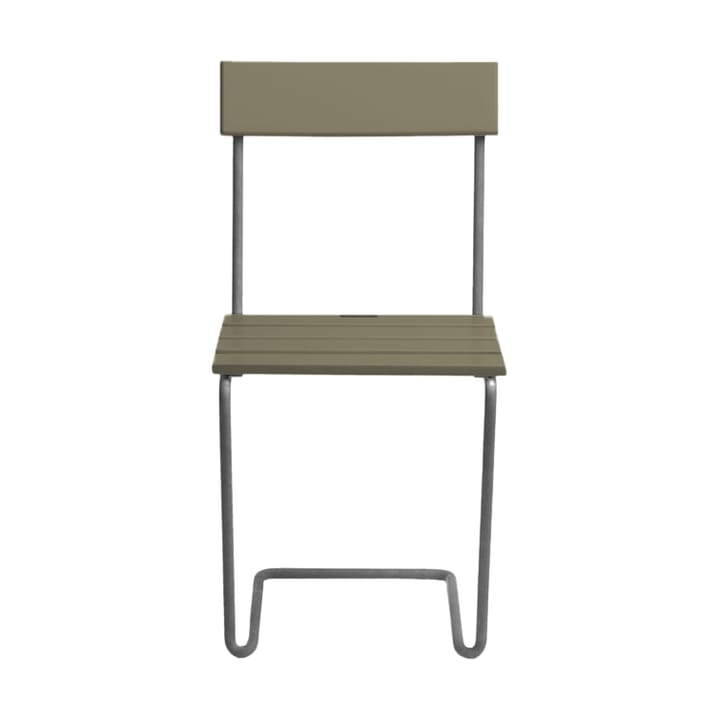 Silla 1, Verde claro roble-acero galvanizado Grythyttan Stålmöbler