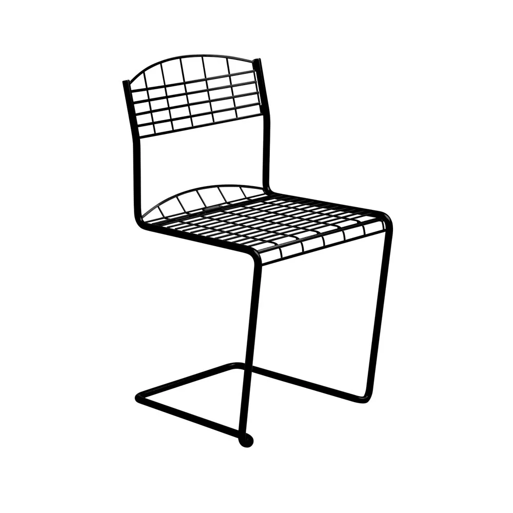 Silla High Tech, Recubrimiento en polvo negro brillante Grythyttan Stålmöbler