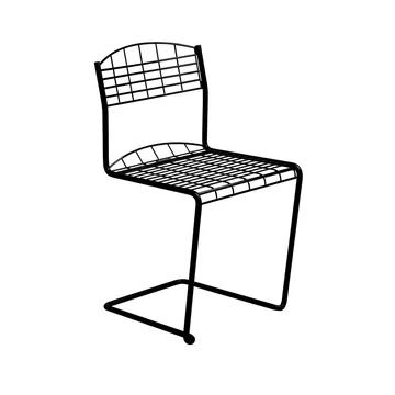 Silla High Tech - Recubrimiento en polvo negro brillante - Grythyttan Stålmöbler