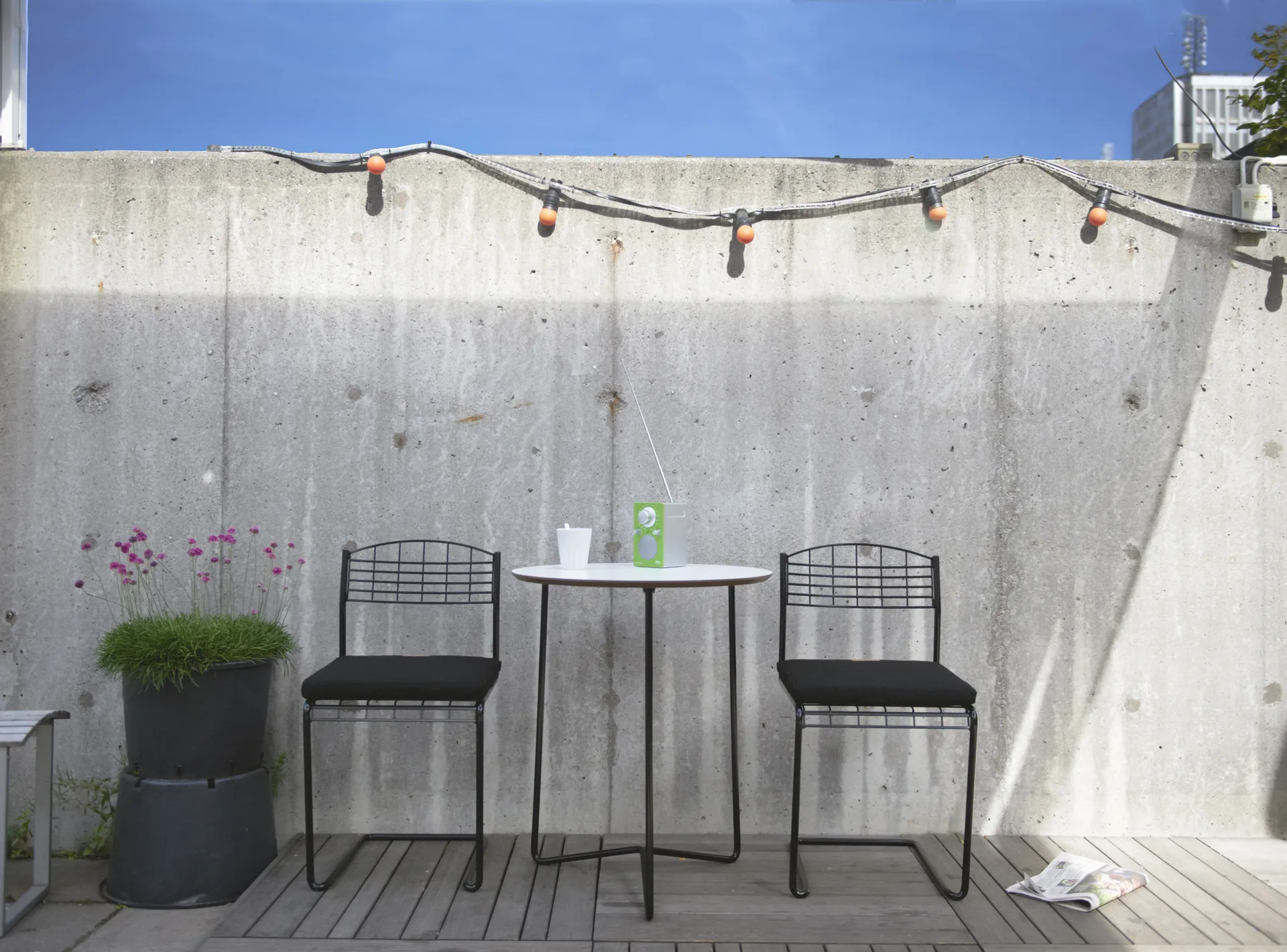 Silla High Tech, Recubrimiento en polvo negro brillante Grythyttan Stålmöbler