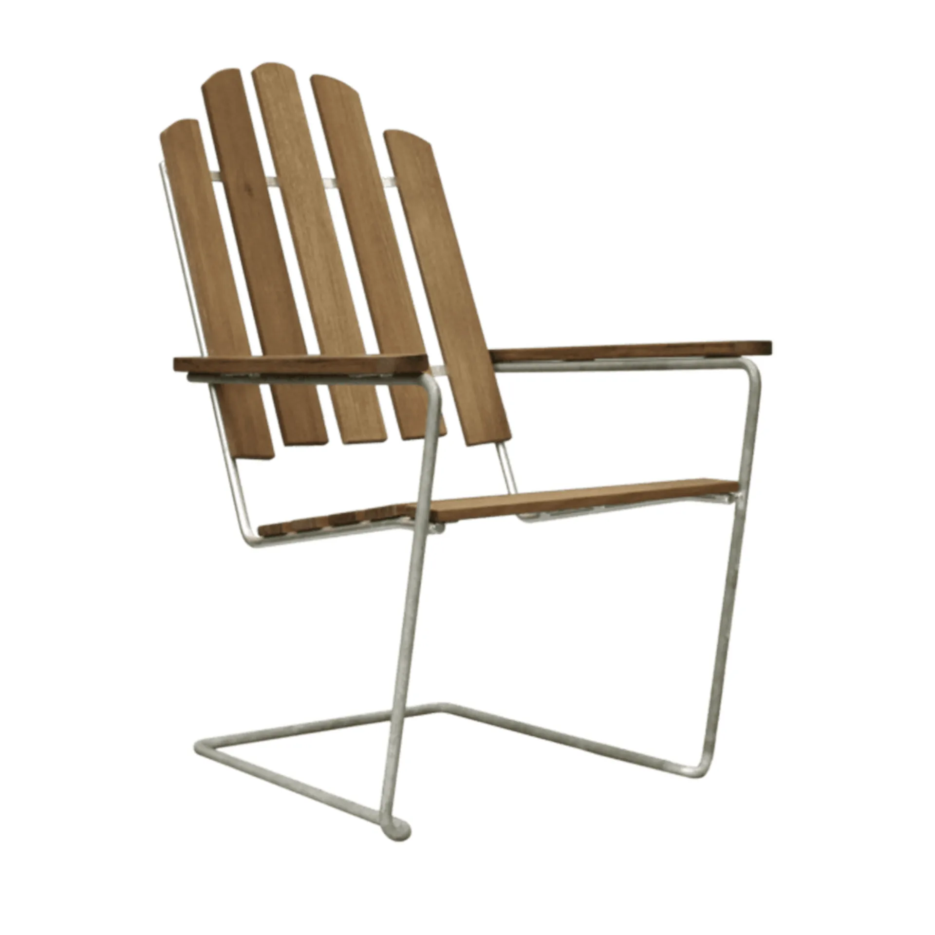 Silla para tomar el sol A3, Teca-estructura galvanizada en caliente Grythyttan Stålmöbler