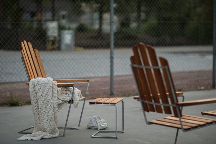 Silla para tomar el sol A3, Teca-estructura galvanizada en caliente Grythyttan Stålmöbler
