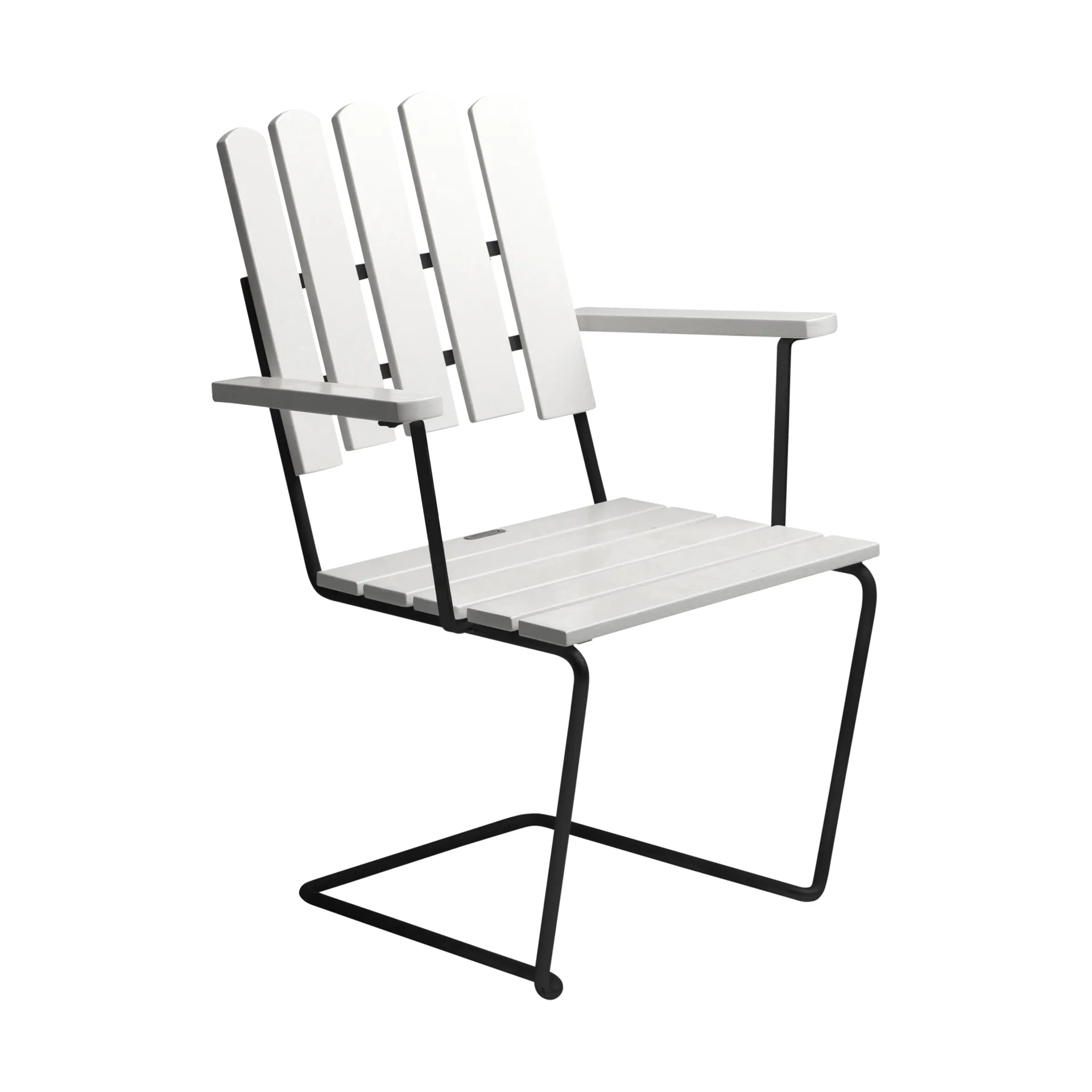 Sillón A2, Laca blanca roble-negro Grythyttan Stålmöbler