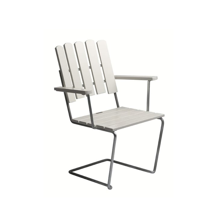 Sillón A2 - Roble lacado blanco-galvanizado en caliente - Grythyttan Stålmöbler