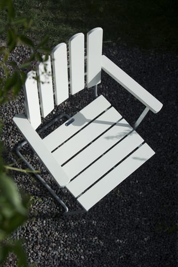 Sillón A2 - Roble lacado blanco-galvanizado en caliente - Grythyttan Stålmöbler