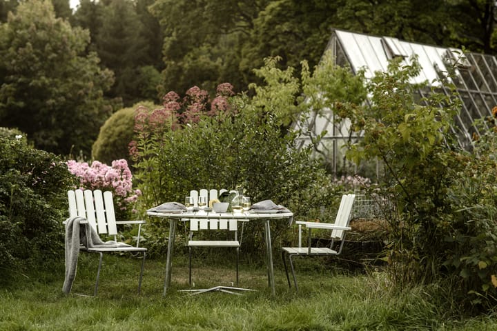 Sillón A2, Roble lacado blanco-galvanizado en caliente Grythyttan Stålmöbler