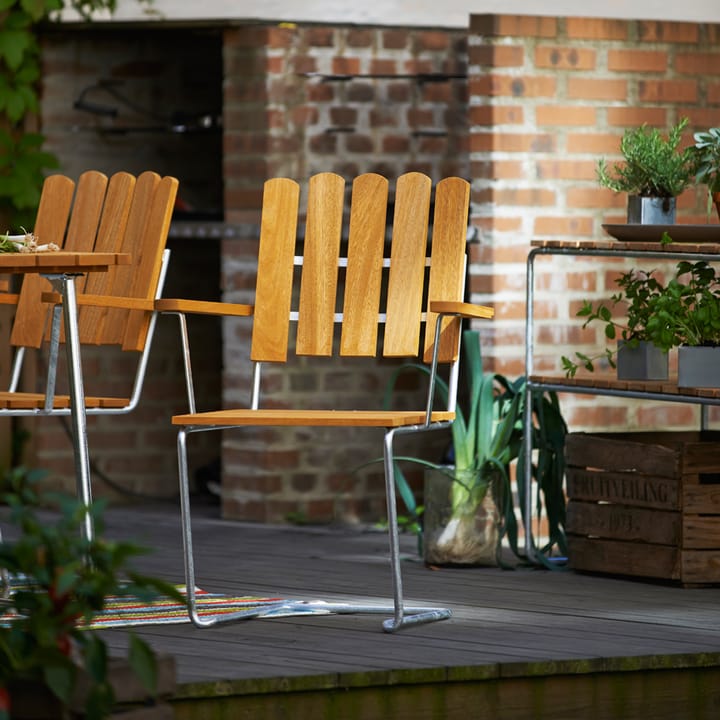 Sillón A2, Teca-estructura galvanizada en caliente Grythyttan Stålmöbler