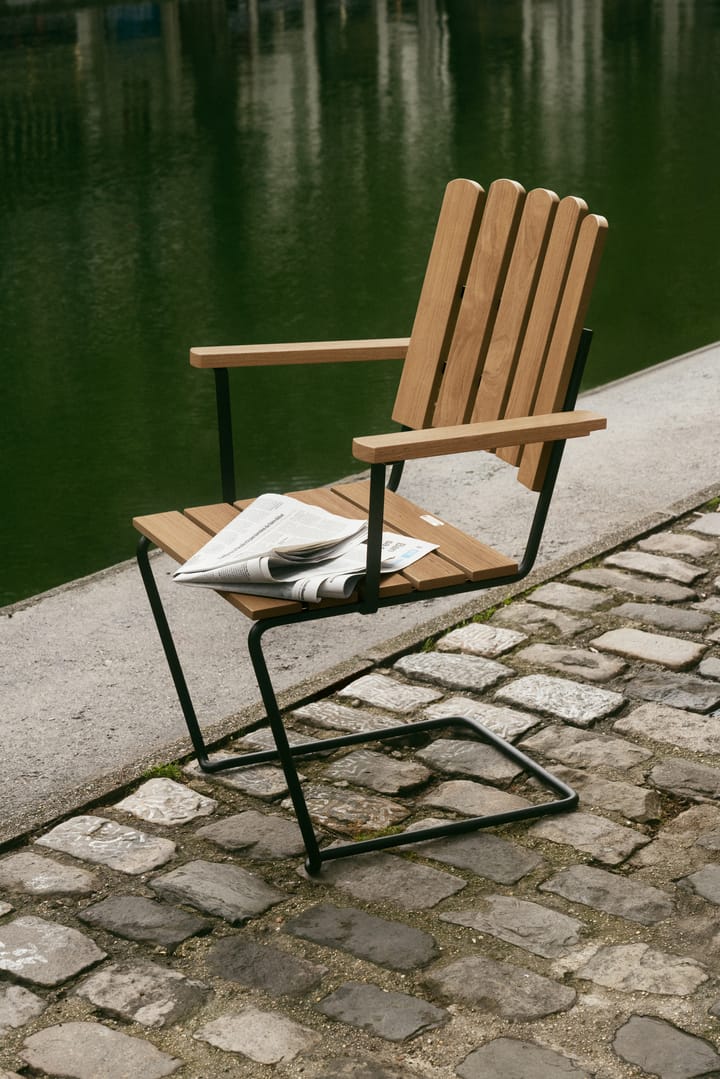 Sillón A2, Teca sin tratar-negro Grythyttan Stålmöbler