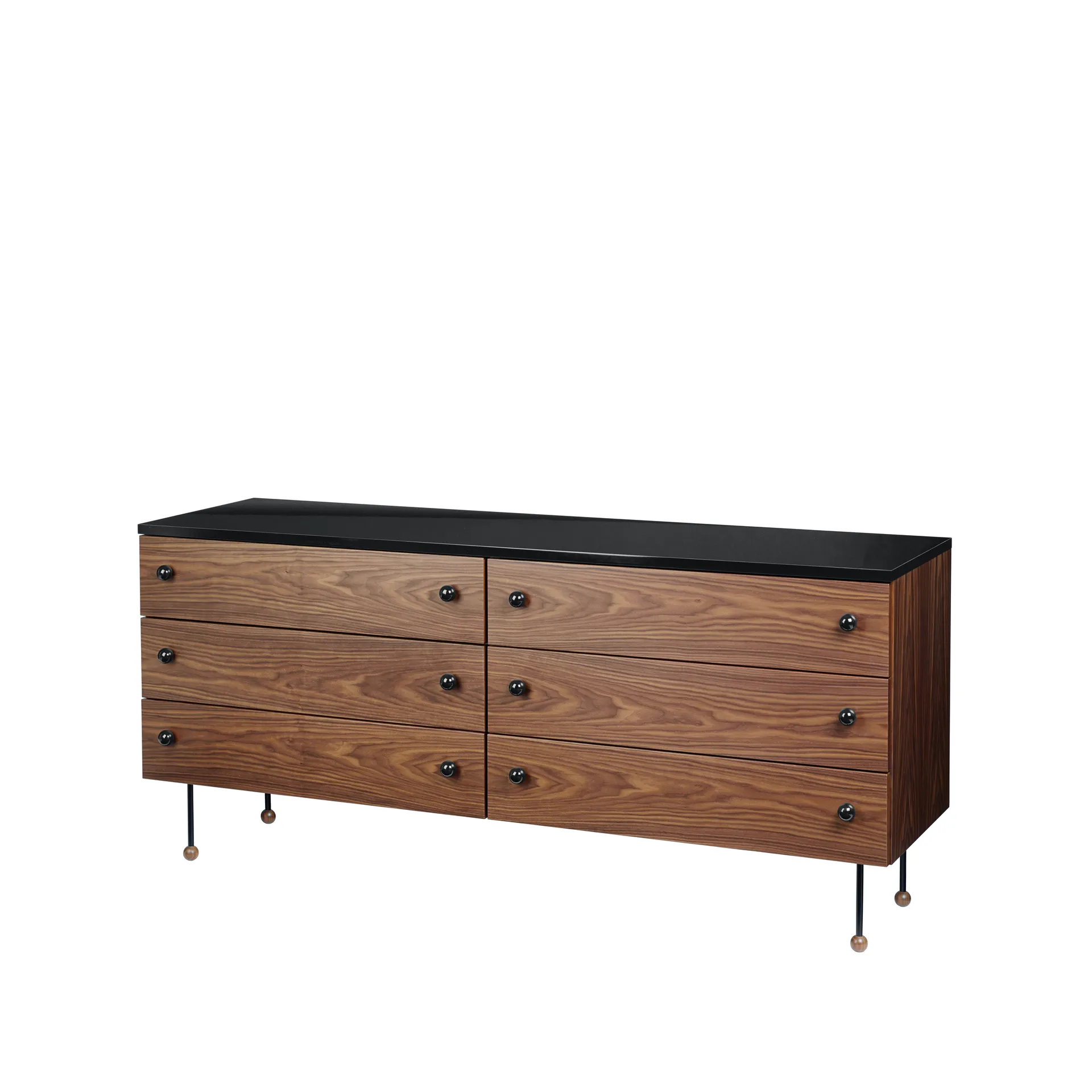 Cómoda 62 Dresser, American walnut, 6 cajones GUBI