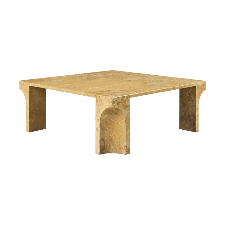 Doric mesa de centro - Honey Amber mármol, 80x80 cm - GUBI