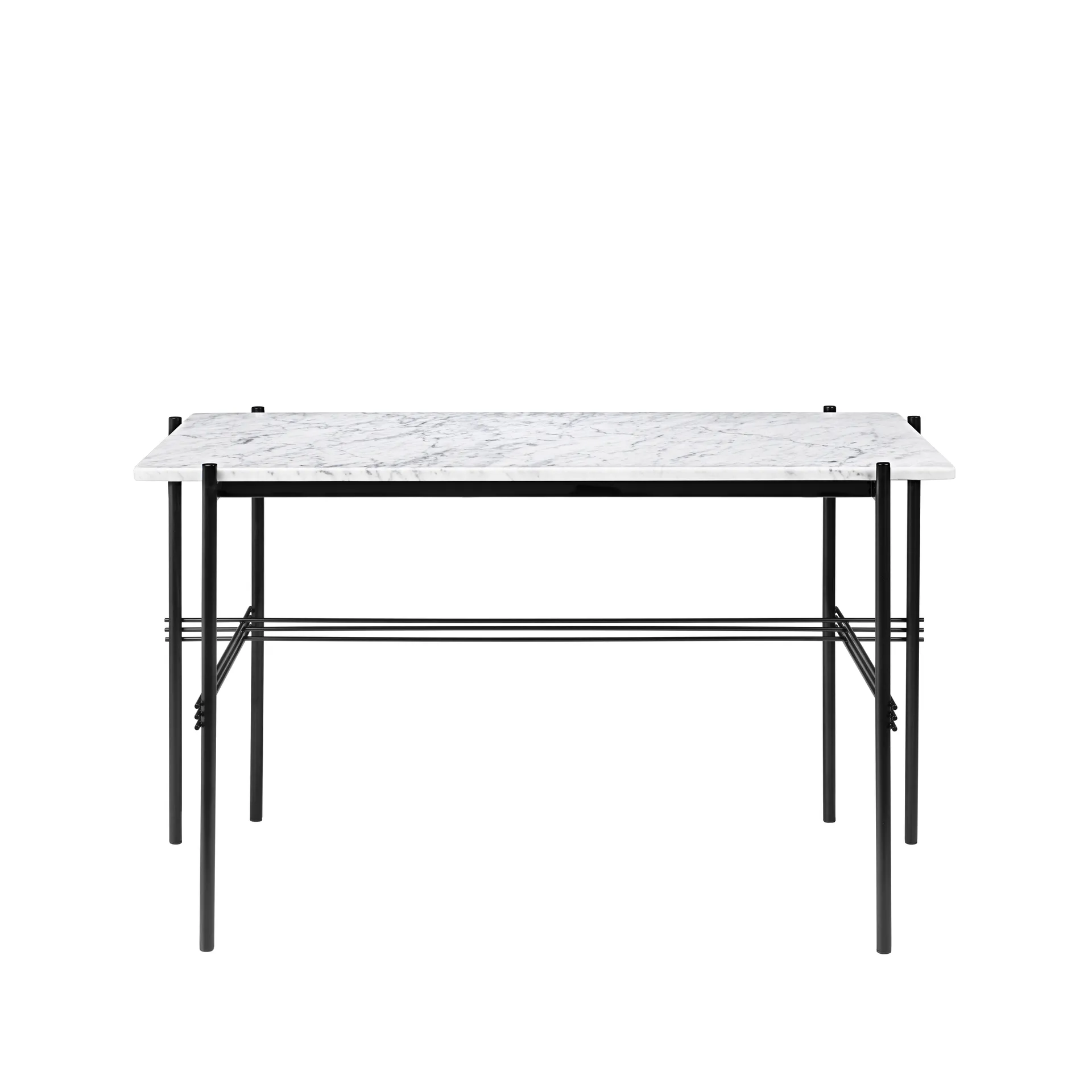 Escritorio TS Desk, Marble white, acero lacado negro GUBI