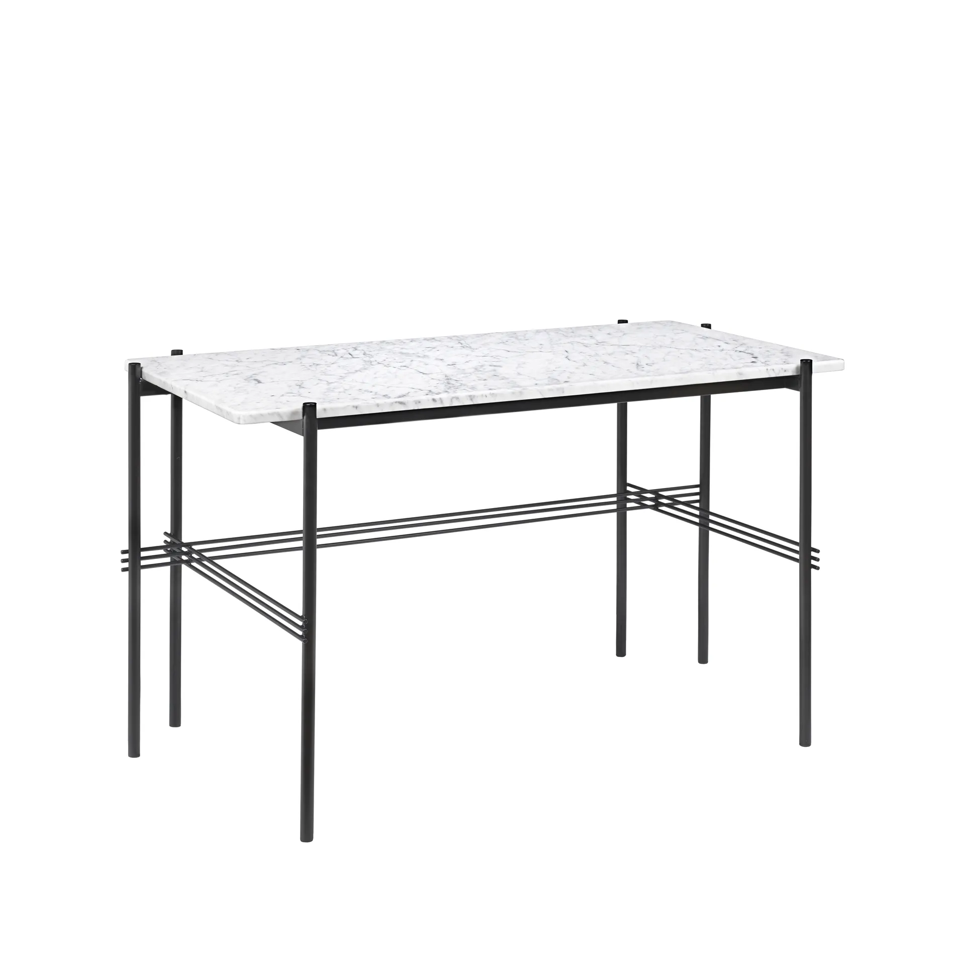 Escritorio TS Desk, Marble white, acero lacado negro GUBI