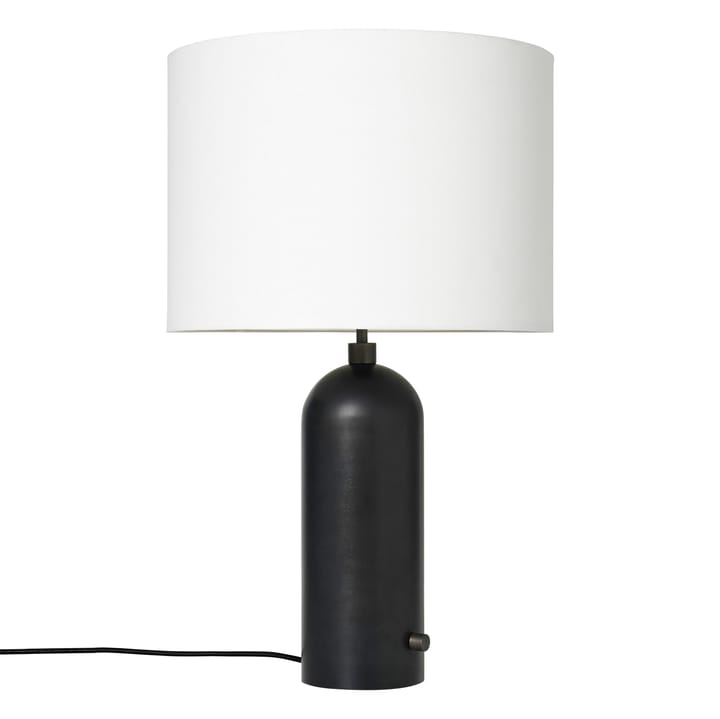 Lámpara de mesa Gravity L - acero ennegrecido + pantalla blanca - Gubi