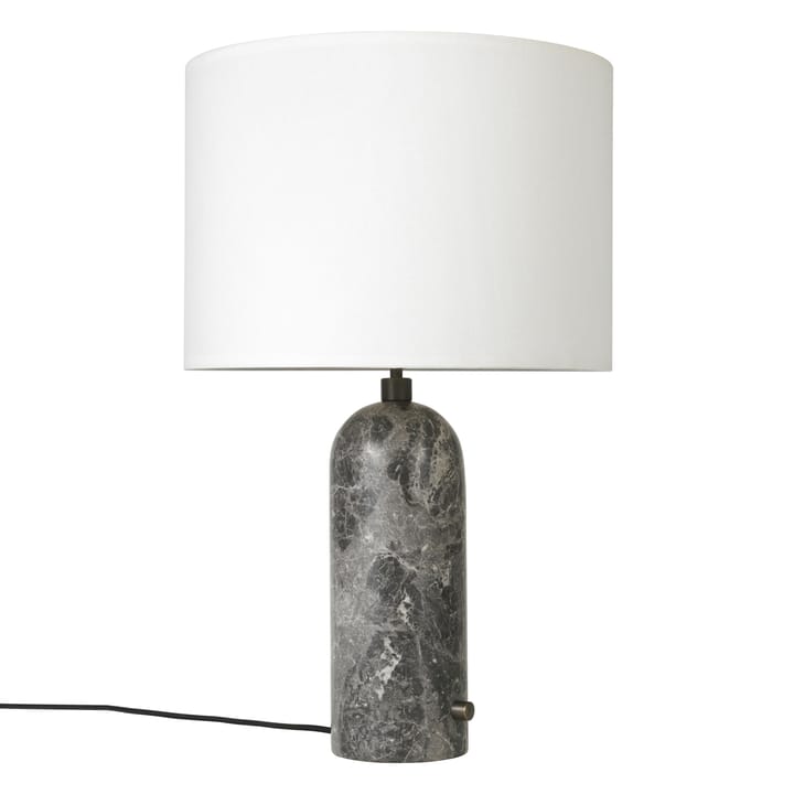 Lámpara de mesa Gravity L - mármol gris + pantalla blanca - Gubi