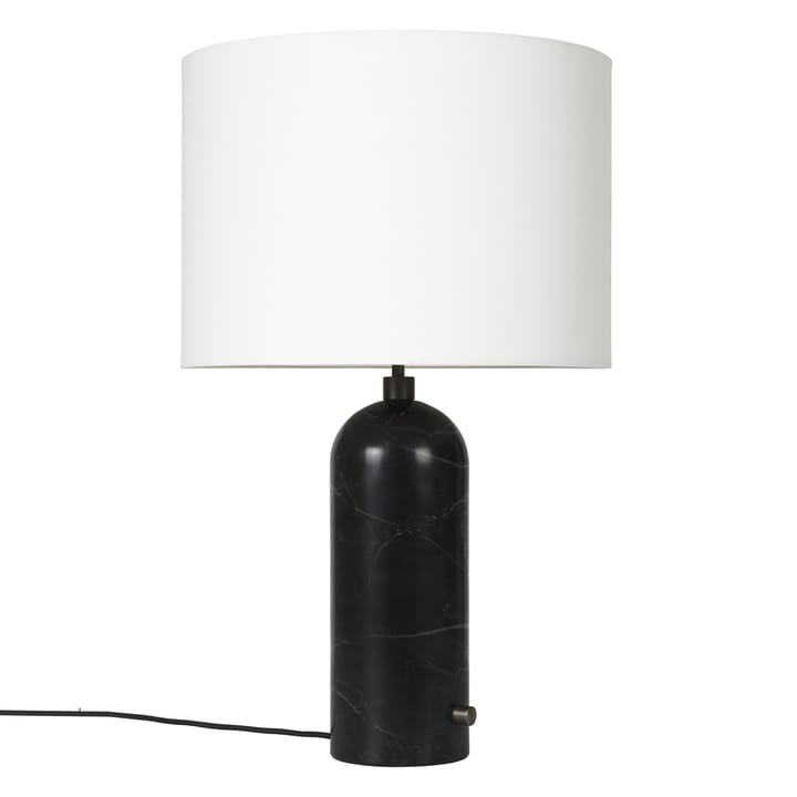 Lámpara de mesa Gravity L - mármol negro + pantalla blanca - Gubi