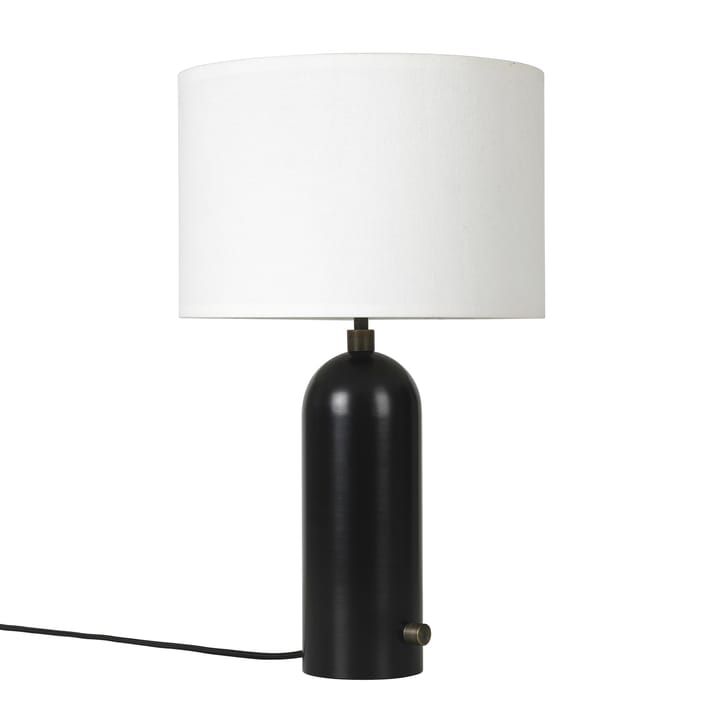 Lámpara de mesa Gravity S - acero ennegrecido + pantalla blanca - Gubi