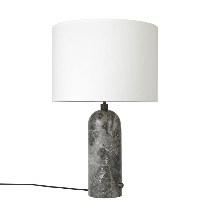 Lámpara de mesa Gravity S - mármol gris + pantalla blanca - Gubi