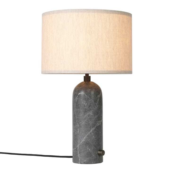 Lámpara de mesa Gravity S, mármol gris-tejido GUBI