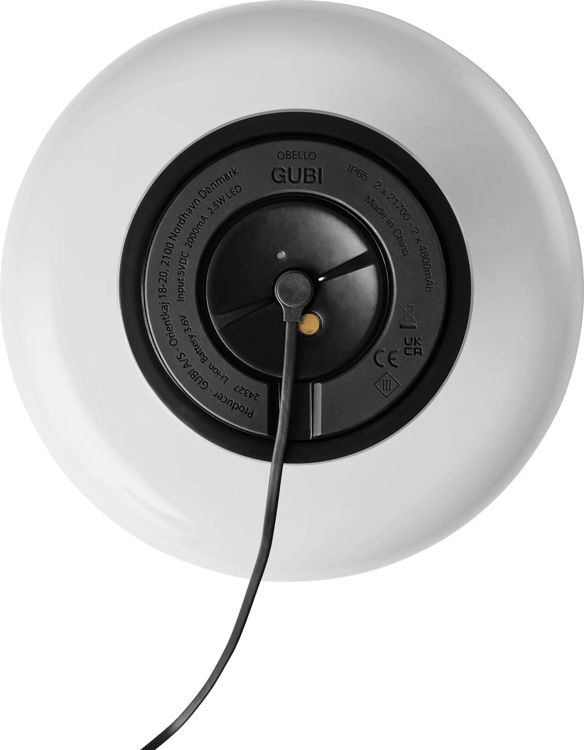 Lámpara de mesa Obello, Pearl white GUBI