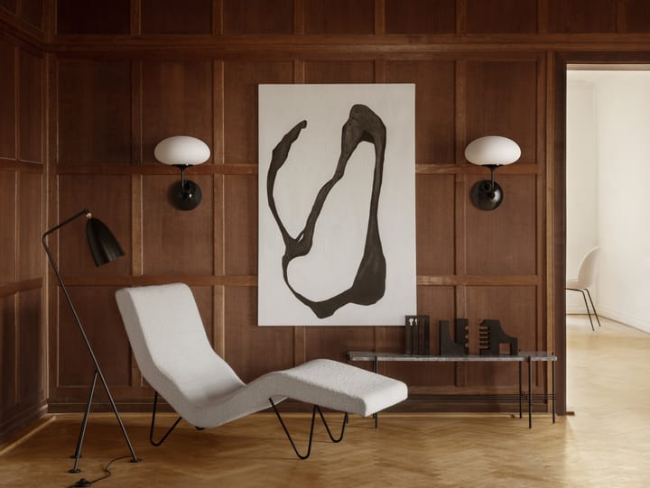 Lámpara de pared Stemlite, Cromo negro-vidrio escarchado GUBI