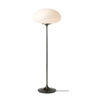 Lámpara de pie Stemlite - Cromo negro-vidrio opal, 110 cm - GUBI