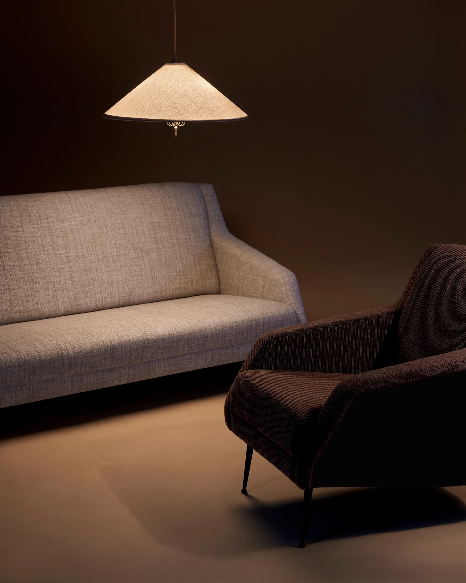 Lámpara de techo 1967, Lona de tela-latón GUBI