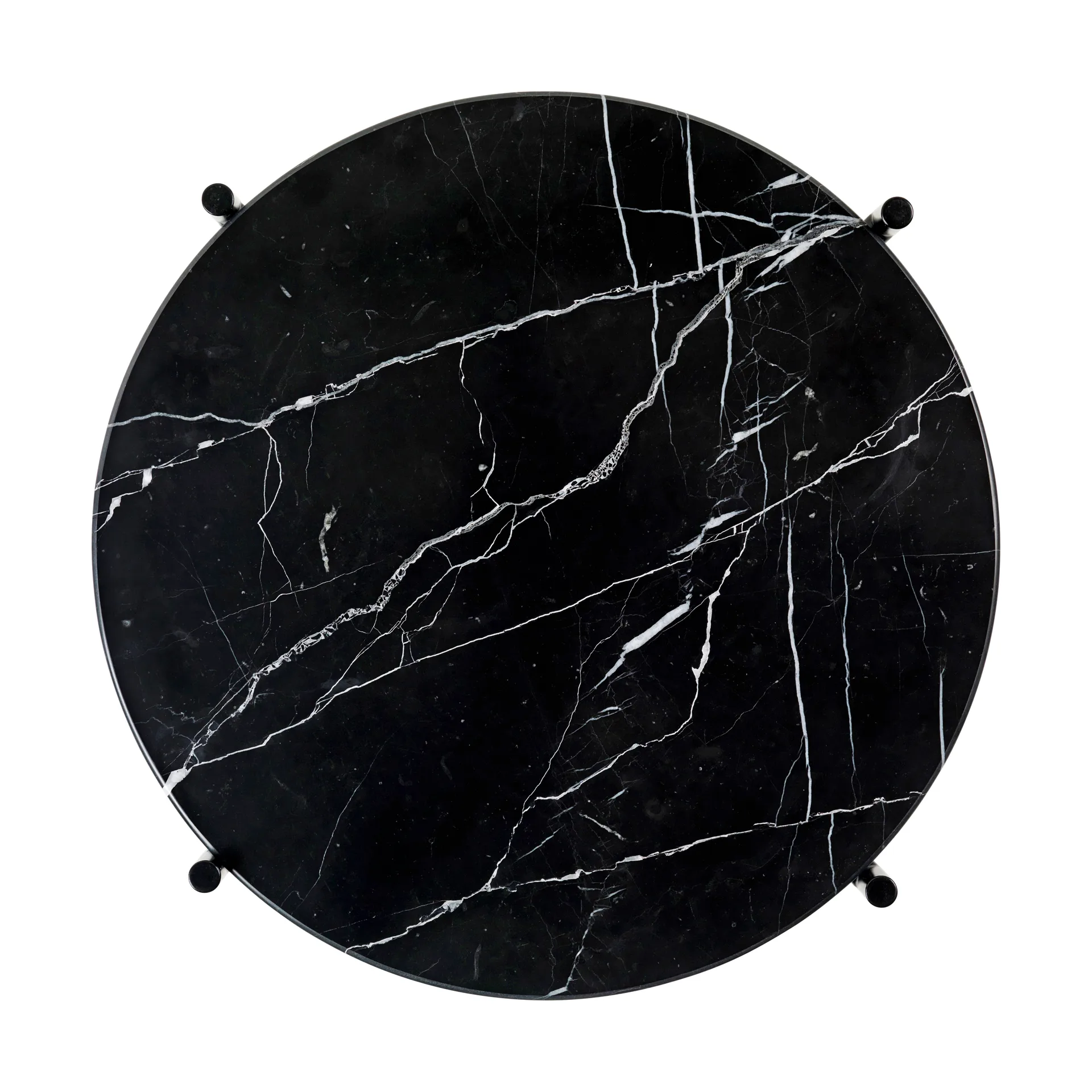 Mesa auxiliar TS acero pulido Ø40, Black marquina marble GUBI