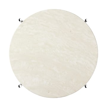 Mesa auxiliar TS acero pulido Ø40 - Neutral white travertine - GUBI