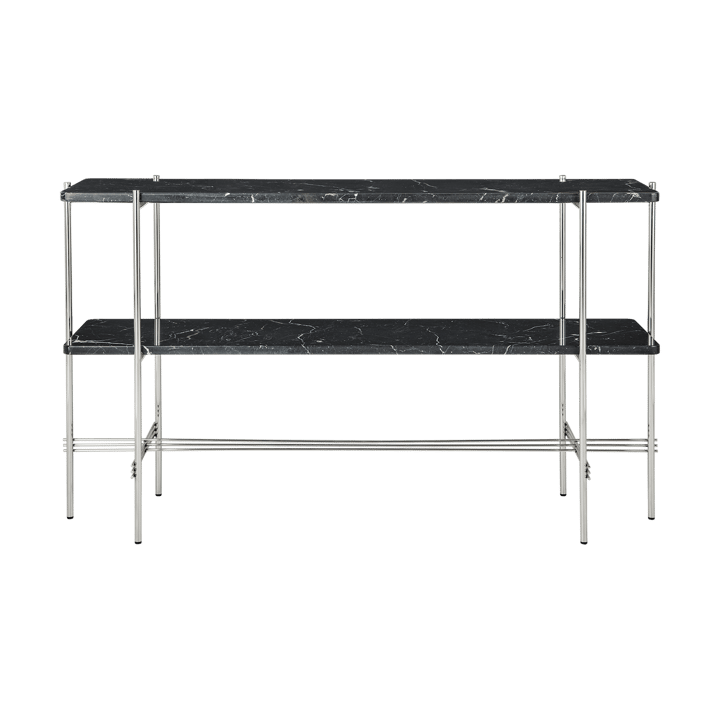 Mesa consola TS 120x30x72 cm - Black marquina marble-acero - GUBI