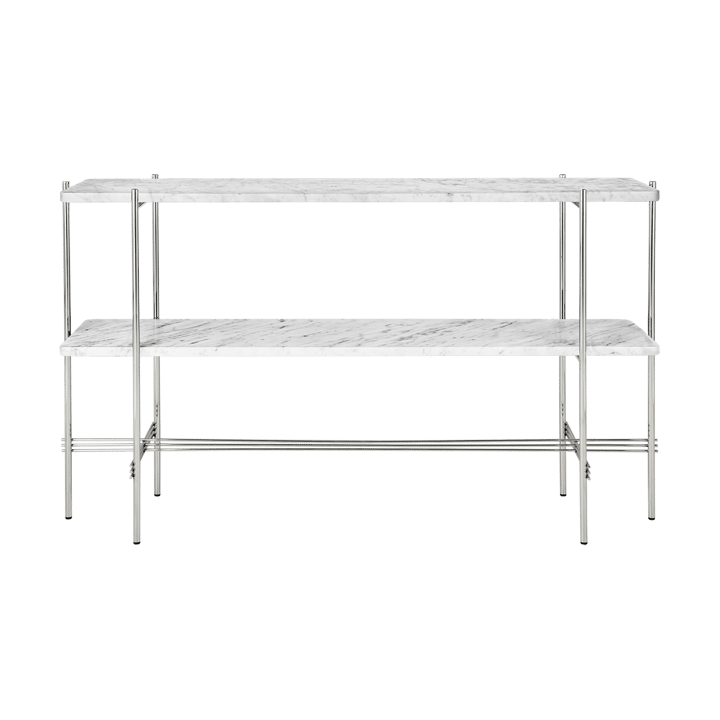 Mesa consola TS 120x30x72 cm - White carrara marble-acero - GUBI