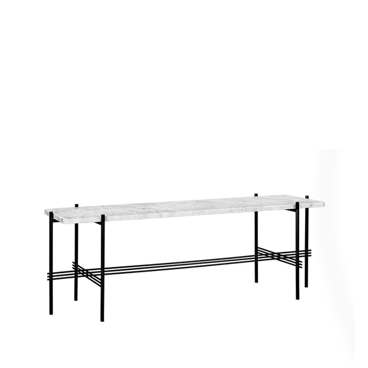 Mesa consola TS Console 1 - Mármol blanco, base lacada en negro - GUBI