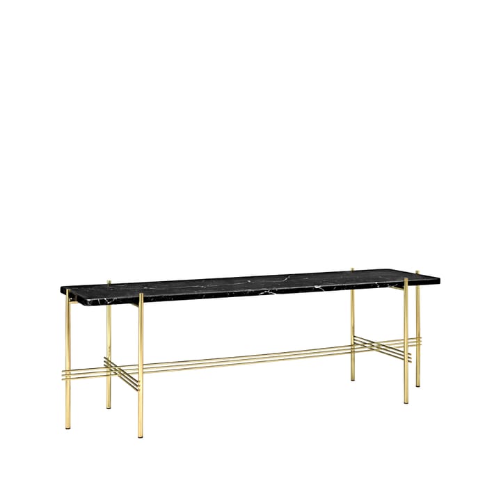 Mesa consola TS Console 1 - Mármol negro, base de latón - GUBI