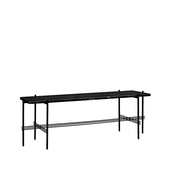 Mesa consola TS Console 1 - Mármol negro, base lacada en negro - GUBI