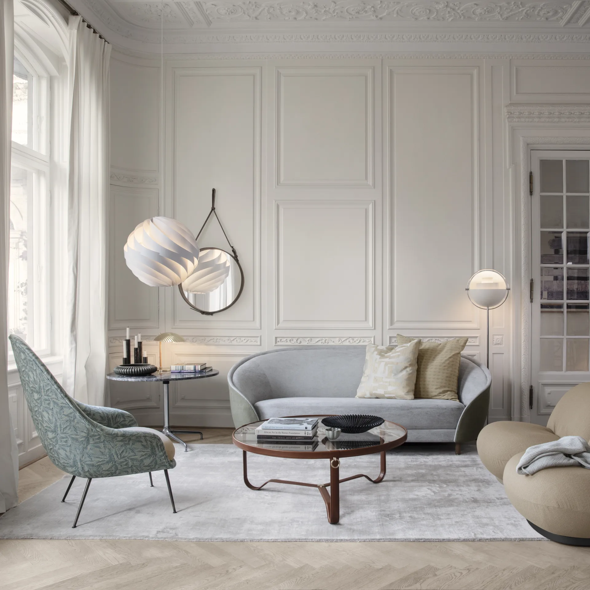 Mesa de centro Adnet Ø100 cm, Tan GUBI