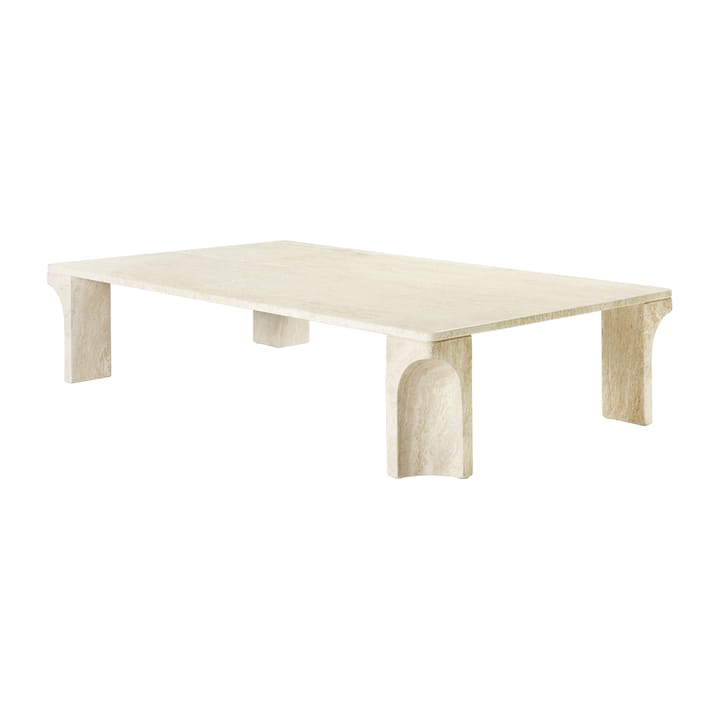Mesa de centro Doric 80x140 cm, Banco neutro-travertino GUBI