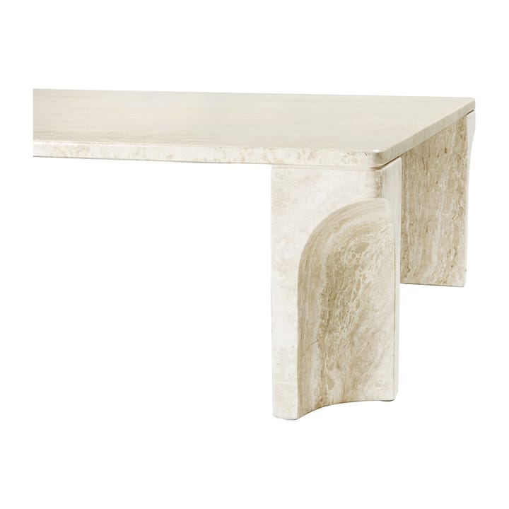 Mesa de centro Doric 80x140 cm, Banco neutro-travertino GUBI