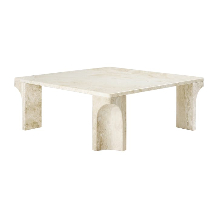 Mesa de centro Doric 80x80 cm, Banco neutro-travertino GUBI