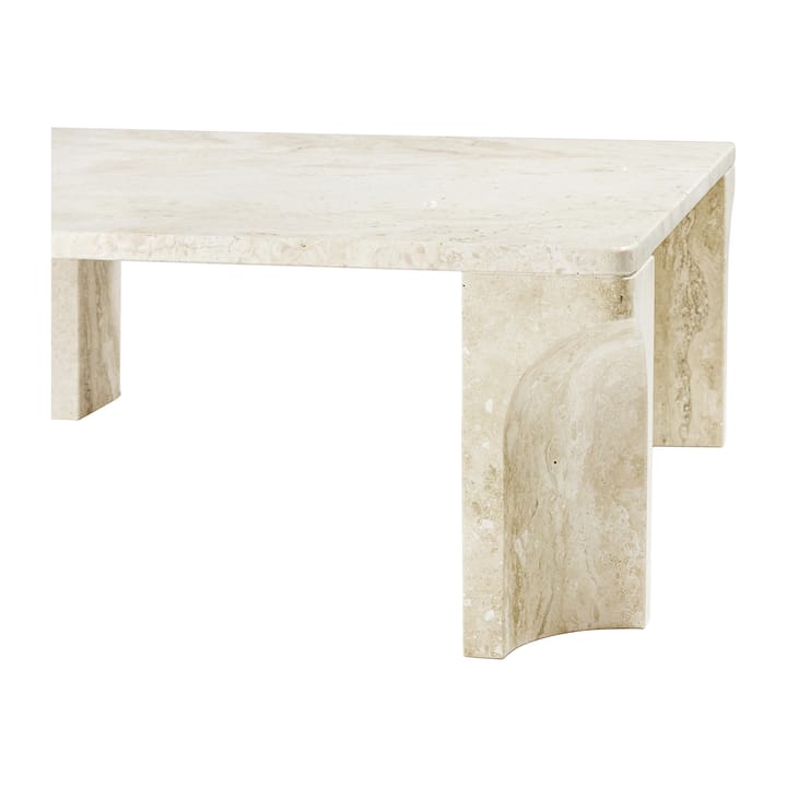 Mesa de centro Doric 80x80 cm, Banco neutro-travertino GUBI
