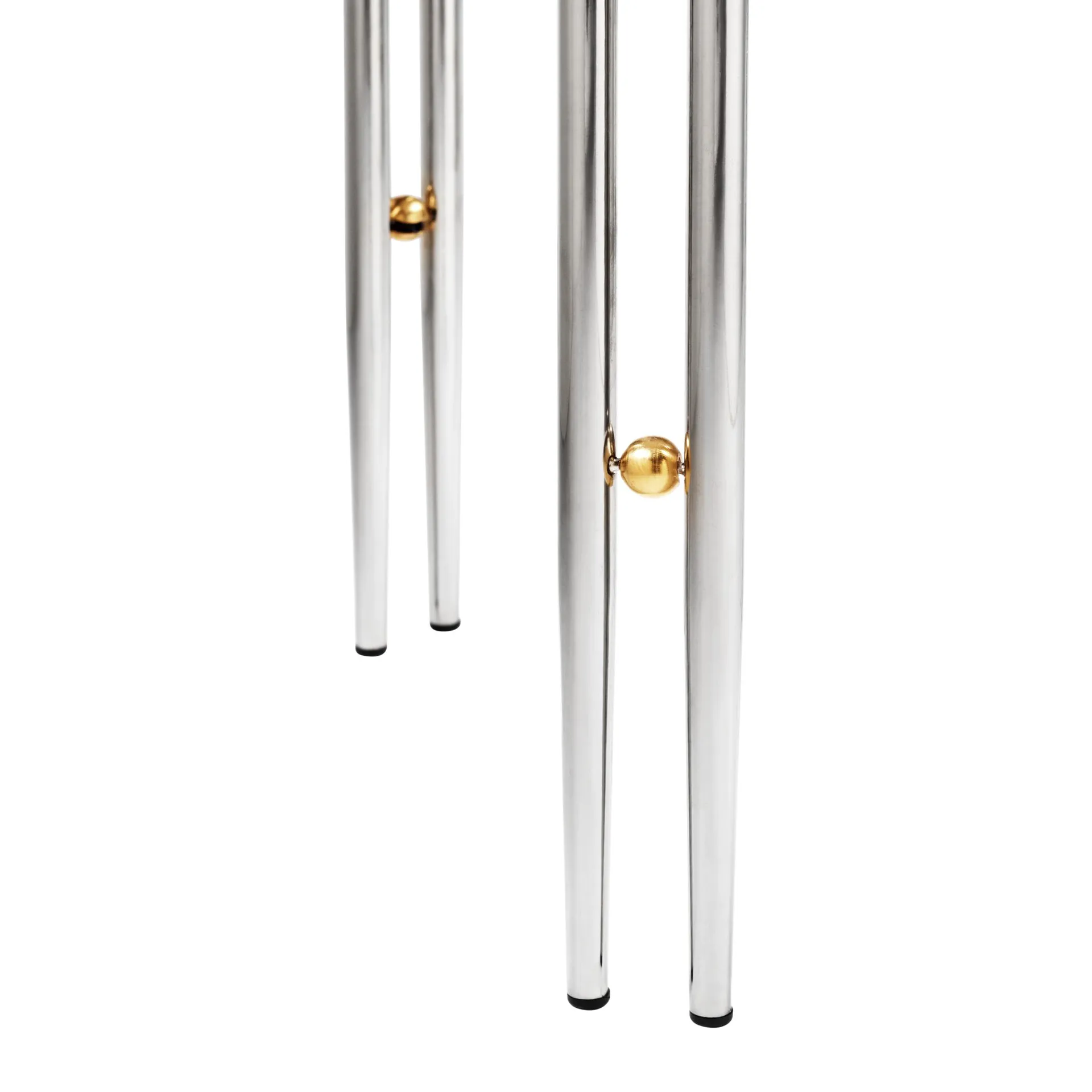 Mesa de centro IOI Ø50 cm, cromo-latón-mármol blanco GUBI