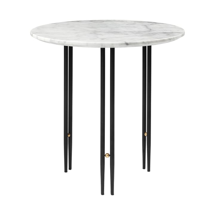 Mesa de centro IOI Ø50 cm - negro-latón-mármol blanco - GUBI