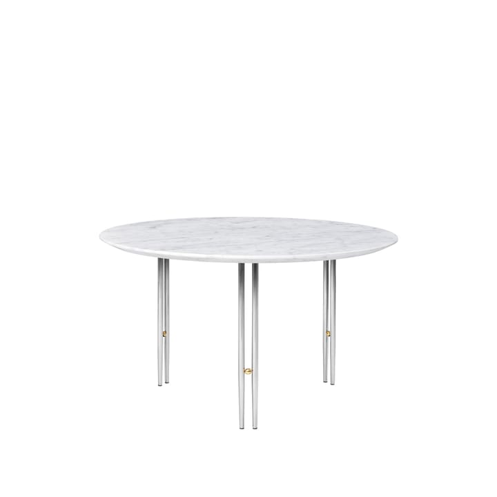 Mesa de centro IOI - White carrara marble-ø70-cromo - GUBI