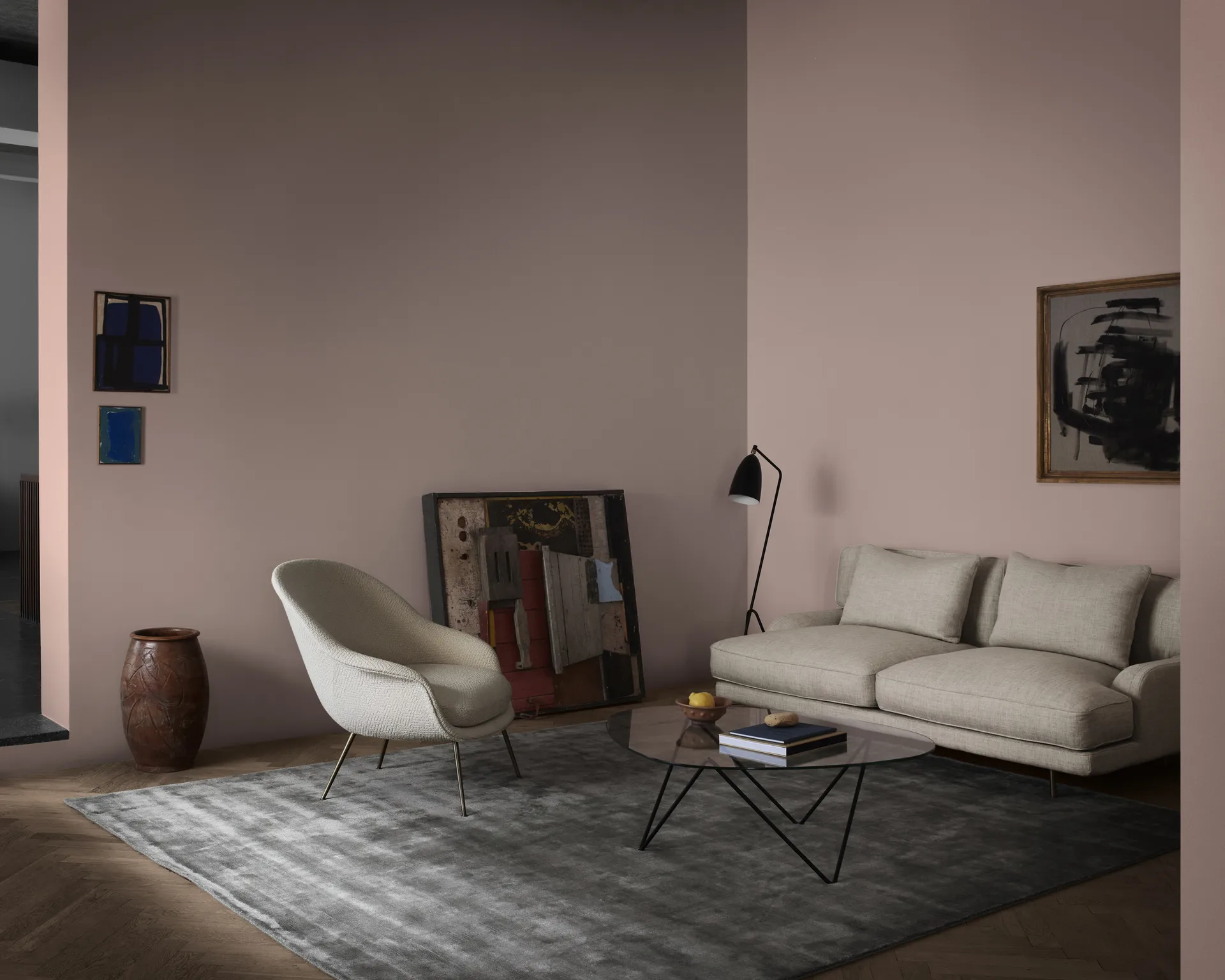 Mesa de centro Pedrera, Patas negras GUBI