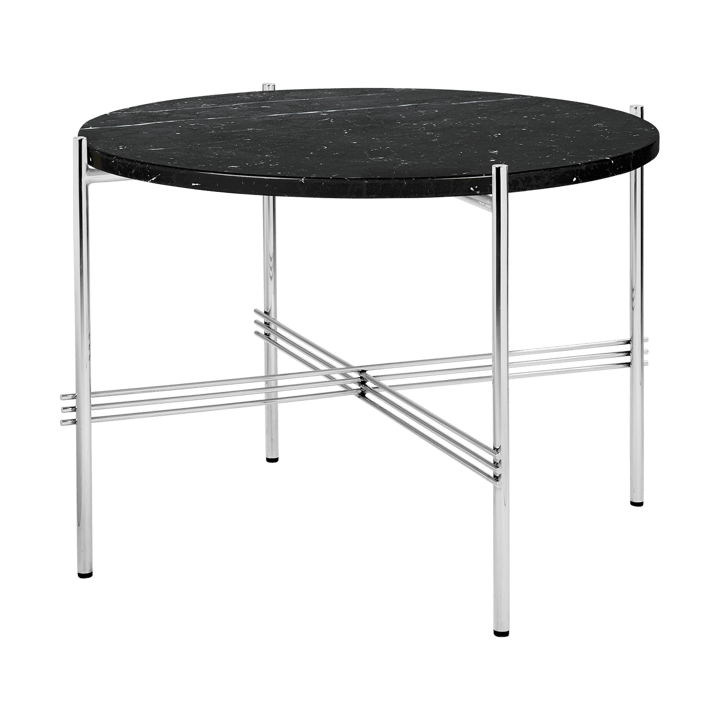 Mesa de centro TS acero pulido Ø55 - Black marquina marble - GUBI