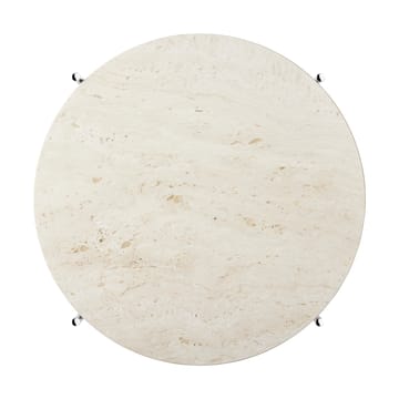 Mesa de centro TS acero pulido Ø55 - Neutral white travertine - GUBI